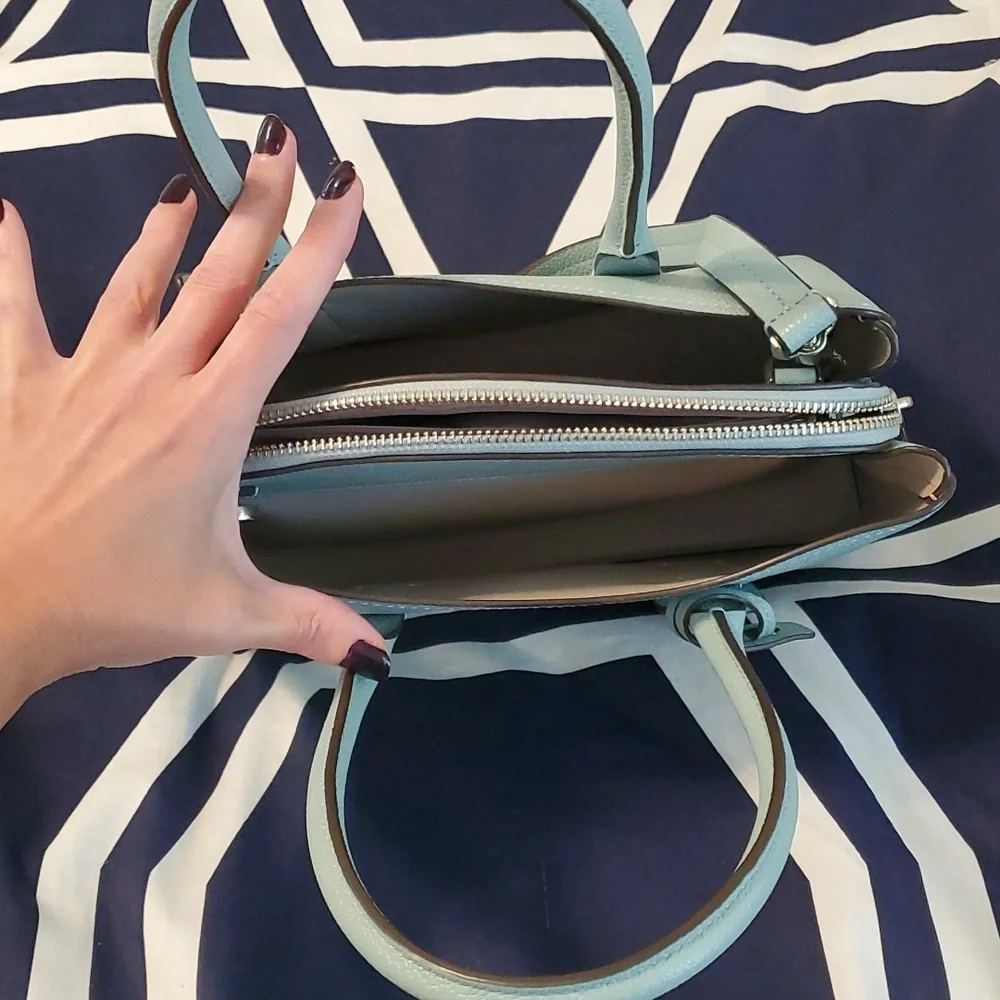 kate spade Margaux Medium Satchel handbag in hazy blue - Picture 6 of 8